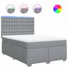vidaXL Boxspringbett mit Matratze Hellgrau 160x200 cm Stoff