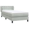 vidaXL Boxspringbett mit Matratze Hellgrau 90x210 cm Samt