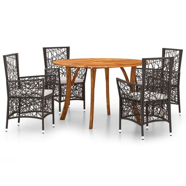 vidaXL 5-tlg. Garten-Essgruppe Braun