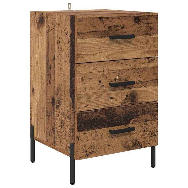 vidaXL Nachttisch mit Schubladen Altholz 40 x 40 x 66 cm Holzwerkstoff