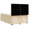 vidaXL Boxspringbett mit Matratze Creme 140x190 cm Stoff