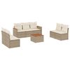vidaXL 8-tlg. Garten-Sofagarnitur mit Kissen Beige Poly Rattan