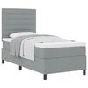 vidaXL Boxspringbett mit Matratze Hellgrau 90 x 190 cm Stoff