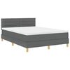 vidaXL Boxspringbett mit Matratze Dunkelgrau 140 x 200 cm Stoff