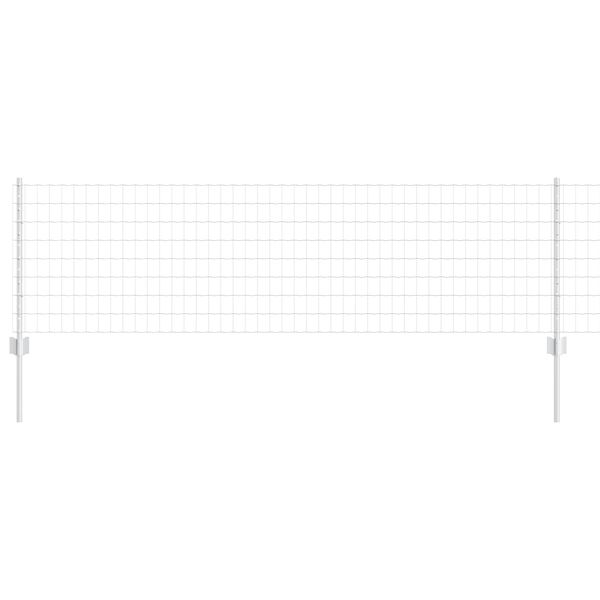vidaXL Zaun mit Pfosten Silber 0,6 x 25 m Stahl