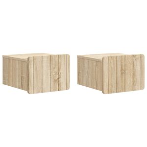 vidaXL Wandmontierter Nachttisch 2 pcs Sonoma-Eiche 33 x 34,5 x 24 cm