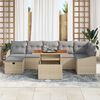 vidaXL Gartensofa-set mit Kissen mit Speicher 8 pcs Beige Poly-Rattan