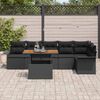 vidaXL Gartensofa-set mit Kissen 7 pcs Schwarz Poly-Rattan