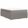 vidaXL Boxspringbett mit Matratze Taupe 140x200 cm Stoff