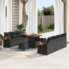 vidaXL Gartensofa-set mit Kissen 10 pcs Schwarz