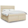vidaXL Boxspringbett mit Matratze Creme 180x200 cm Stoff