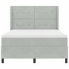 vidaXL Boxspringbett mit Matratze Hellgrau 140 x 190 cm Samt