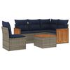 vidaXL 6-teiliges Gartensofa-Set mit Kissen, grau, Polyrattan