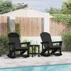 vidaXL Adirondack Schaukelstühle 2 pcs Schwarz HDPE