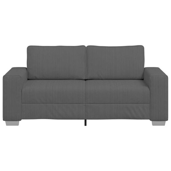 vidaXL Zweisitzer-Sofa Dunkelgrau 180x77x82 cm Cordstoff