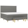 vidaXL Boxspringbett mit Matratze Dunkelgrau 180x200 cm Stoff