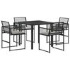 vidaXL Garten Essgruppe 5 stk. Schwarz Poly-Rattan