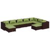 vidaXL 9-tlg. Garten-Lounge-Set mit Kissen Poly Rattan Braun