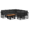 vidaXL Gartensofa-set 9 stk. Schwarz und Dunkelgrau Poly-Rattan