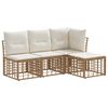 vidaXL Outdoor-Sofagarnitur mit Kissen 4 pcs Natur Polyester