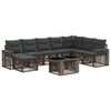 vidaXL Gartensofa-set 9 stk. Grau und Dunkelgrau Poly-Rattan