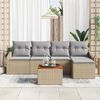 vidaXL Gartensofa-set 6 pcs Beige und Hellgrau Poly-Rattan