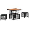 vidaXL Garten Essgruppe mit Kissen 3 pcs Schwarz und Grau
