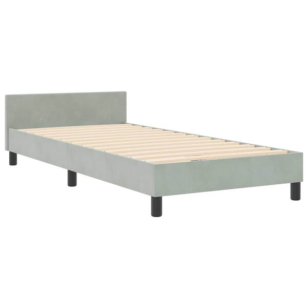 vidaXL Boxspringbett mit Kopfteil Hellgrau 90 x 200 cm Samt