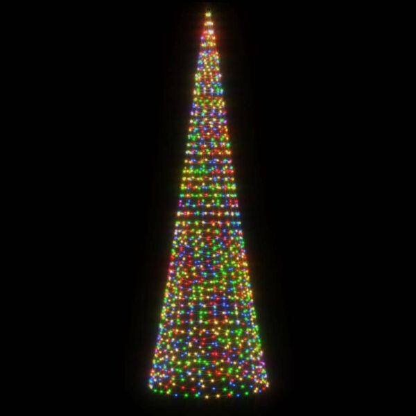 vidaXL LED-Weihnachtsbaum für Fahnenmast 1534 LEDs Mehrfarbig 500 cm