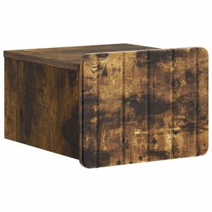 vidaXL Wandmontierter Nachttisch Ger&auml;ucherte Eiche 33 x 34,5 x 24 cm