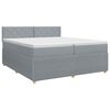 vidaXL Boxspringbett mit Matratze Hellgrau 200 x 200 cm Stoff