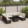 vidaXL Garten-Sofa-Set mit Kissen 10 pcs Braun und Creme Poly-Rattan