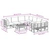 vidaXL Gartensofa-set mit Kissen 9 pcs Schwarz Stahl