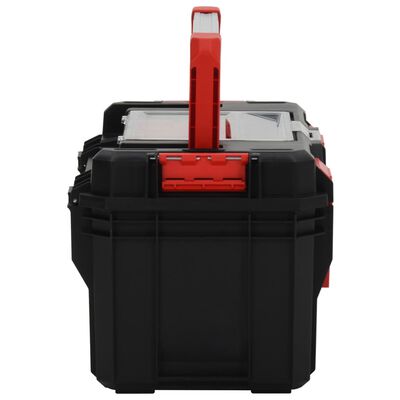 vidaXL Werkzeugkoffer Schwarz und Rot 45x28x26,5 cm