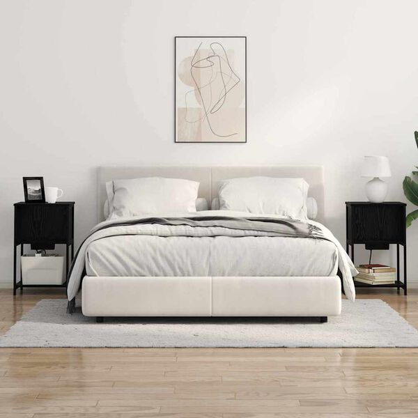 vidaXL Nachttisch Schwarz Eichen-Optik 38 x 31 x 61 cm Holzwerkstoff