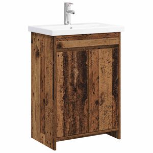 vidaXL Badezimmerm&ouml;bel-Set Altholz 81 x 40 x 84,5 cm Holzwerkstoff