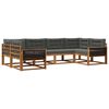 vidaXL Outdoor-Sofagarnitur mit Kissen 6 pcs Natur und Anthrazit