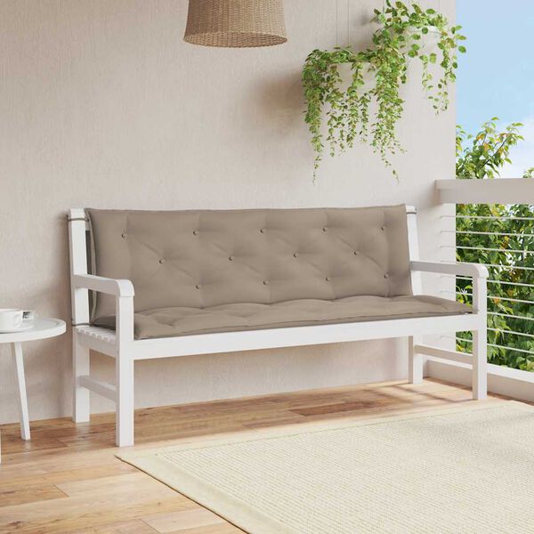 vidaXL Gartenbank-Auflage Taupe 150x(50+50)x7 cm Oxford-Gewebe