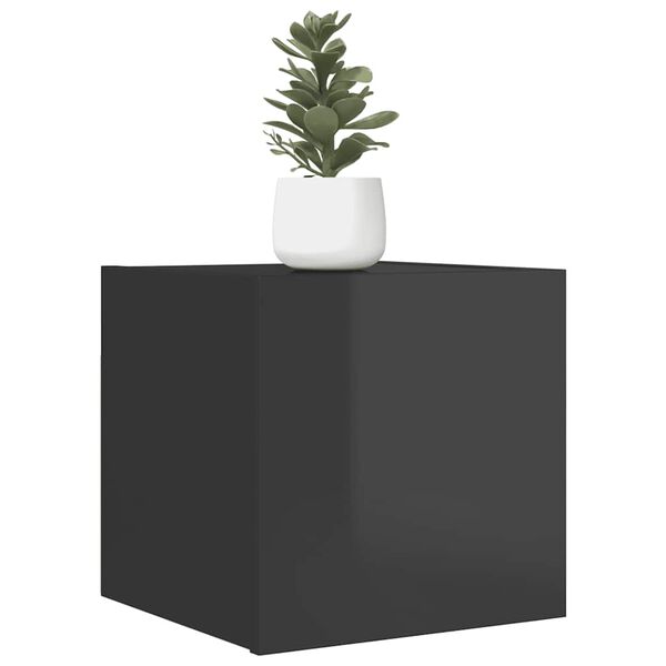 vidaXL TV-Wandschr&auml;nke 2 Stk. Hochglanz-Grau 30,5x30x30 cm