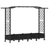 vidaXL Hochbeet mit Rankgitter und Dach Schwarz 207 x 40 x 129 cm PP
