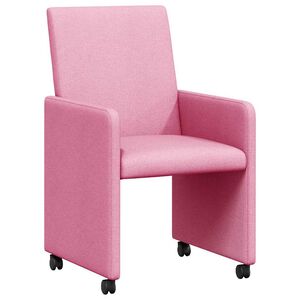 vidaXL Esszimmerstühle mit Rollen 2 pcs Rosa 57 x 66 x 94 cm Stoff