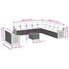 vidaXL 12-tlg. Garten-Sofagarnitur mit Kissen Schwarz Poly Rattan