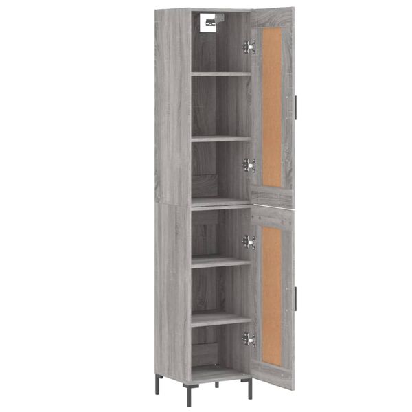 vidaXL Highboard Grau Sonoma 34,5x34x180 cm Holzwerkstoff