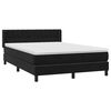 vidaXL Boxspringbett mit Matratze Schwarz 140x210 cm Samt