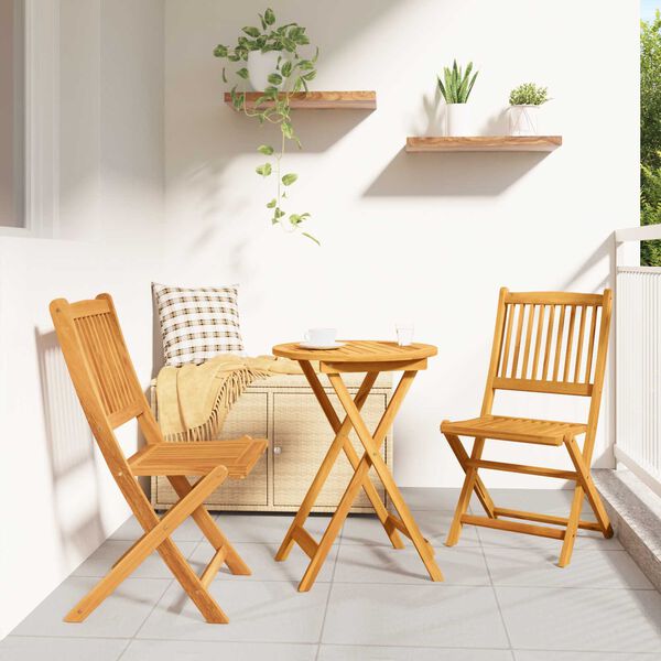 vidaXL Garten Bistro Set 3 pcs Braun Akazie Massivholz