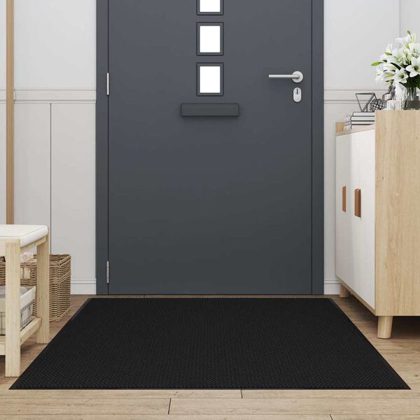 vidaXL Fu&szlig;matte Schwarz 115x200 cm