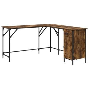 vidaXL Schreibtisch R&auml;uchereiche 141x141x75 cm Holzwerkstoff
