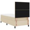 vidaXL Boxspringbett mit Matratze mit Kopfteil Creme 90 x 190 cm Stoff