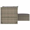 vidaXL 4-tlg. Garten-Lounge-Set mit Kissen Grau Poly Rattan