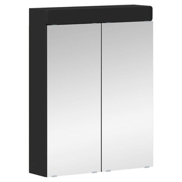 vidaXL Badezimmerspiegelschrank TULUM Schwarz 60 x 16,5 x 78 cm